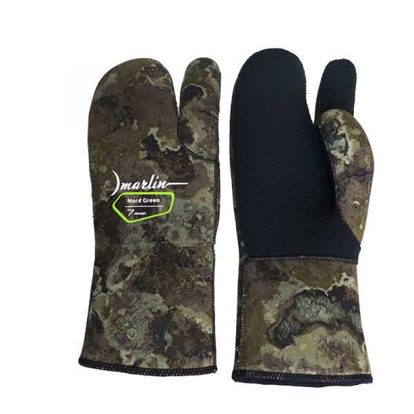 Marlin Nord Green Three-Finger Gloves 7 mm
